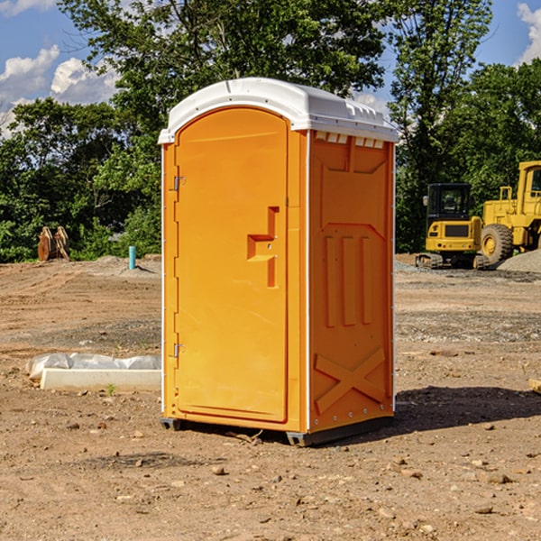 how often are the portable restrooms cleaned and serviced during a rental period in Gray IL